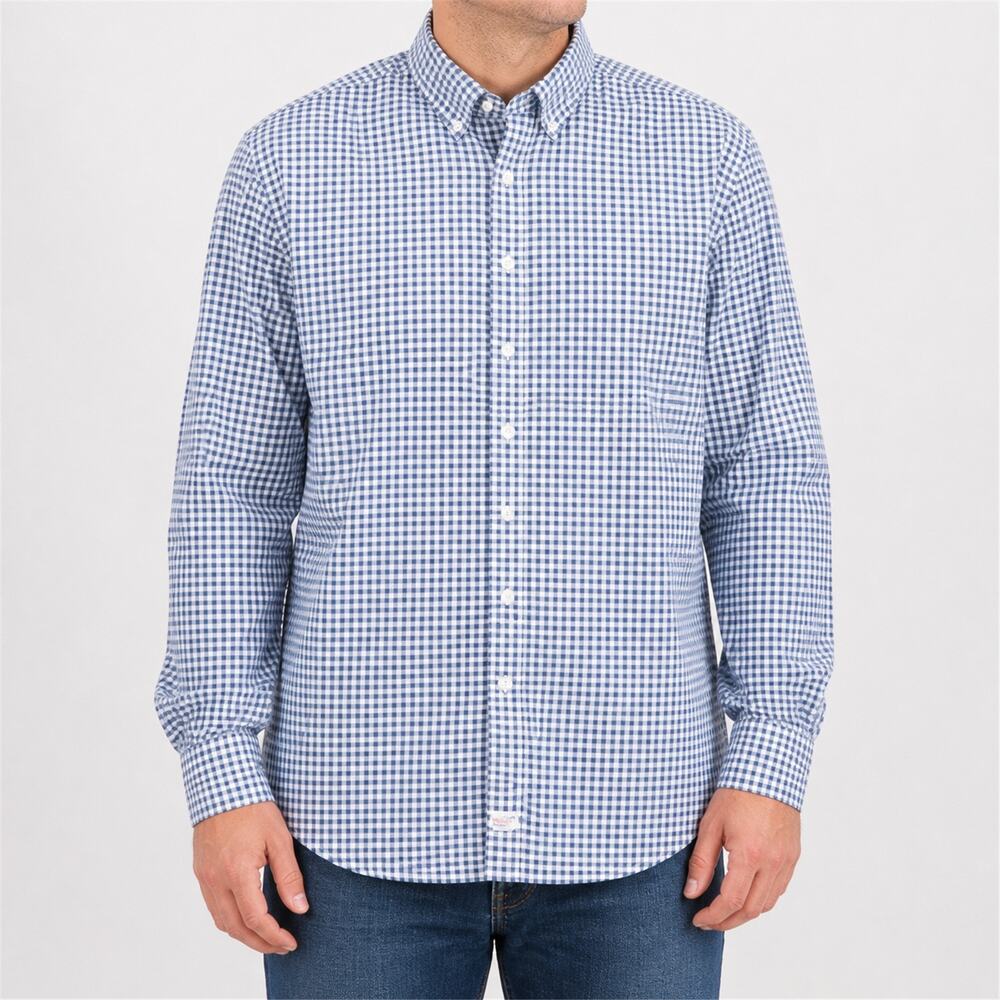 Vineyard Vines Performance Murray Shirt Mens 2XL Blue White Check Button-Down